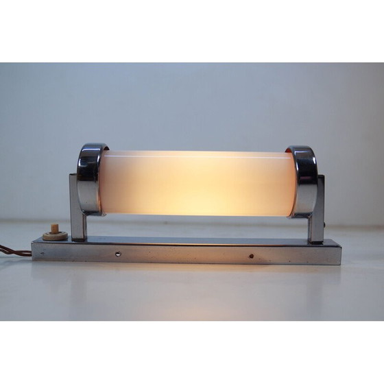 Image 1 of Vintage verchroomde bauhaus of functionalistische wandlamp, Tsjecho-Slowakije 1930