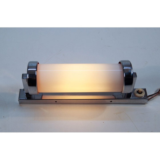 Image 1 of Vintage verchroomde bauhaus of functionalistische wandlamp, Tsjecho-Slowakije 1930