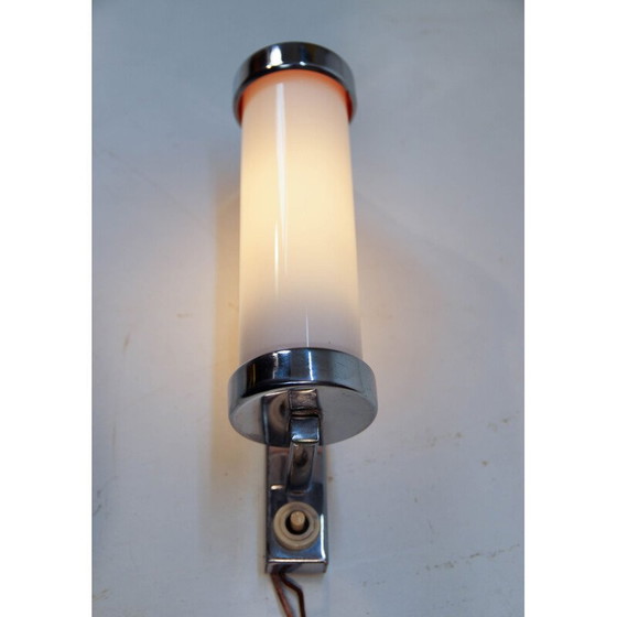 Image 1 of Vintage verchroomde bauhaus of functionalistische wandlamp, Tsjecho-Slowakije 1930