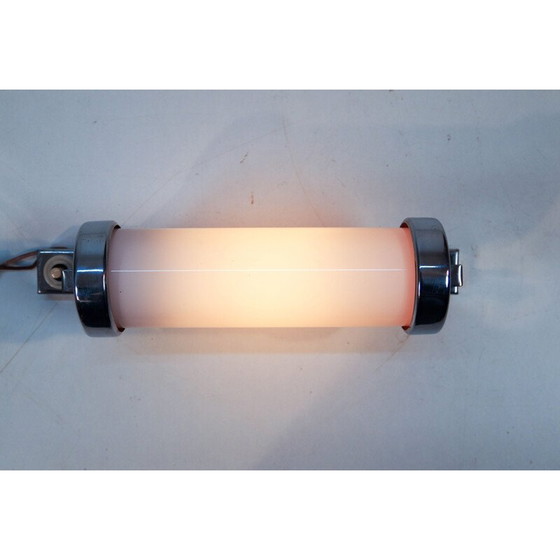 Image 1 of Vintage verchroomde bauhaus of functionalistische wandlamp, Tsjecho-Slowakije 1930