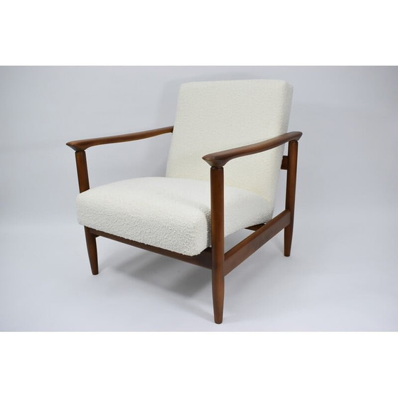 Image 1 of Vintage fauteuil in wit boucle van E. Homma