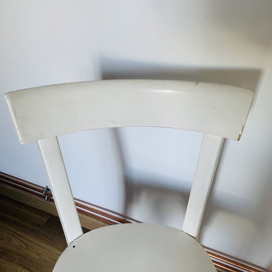 Image 1 of Set van 4 vintage witte Baumann stoelen in beukenhout, 1960