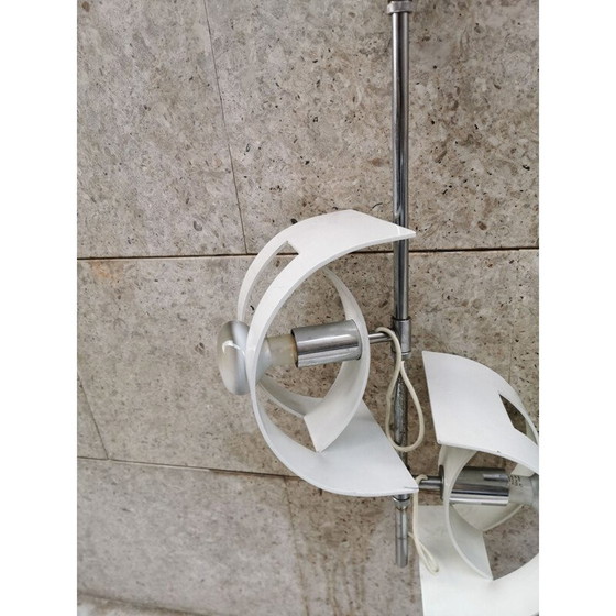 Image 1 of Vintage stalen en metalen hanglamp van Stilux, Italië