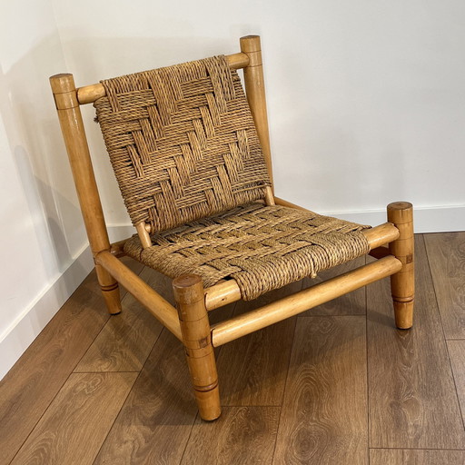 Lounge Stoel Hout En Touw    Audoux En Minet
