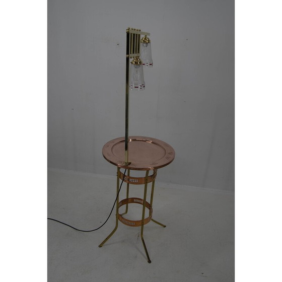 Image 1 of Vintage rooktafel met lamp, jaren 1900