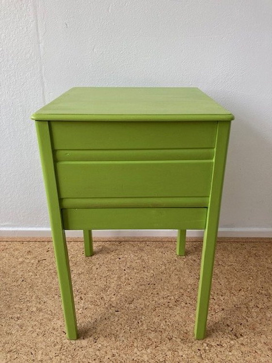 Image 1 of Vintage Lime Groene Houten Naaidoos