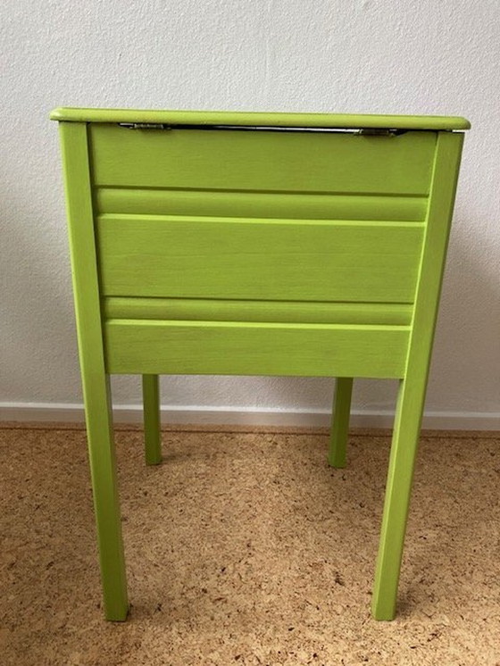 Image 1 of Vintage Lime Groene Houten Naaidoos