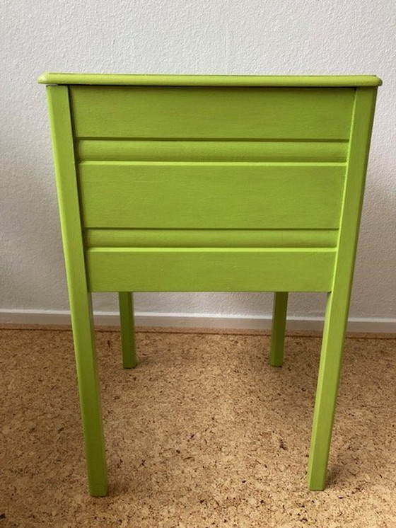 Image 1 of Vintage Lime Groene Houten Naaidoos