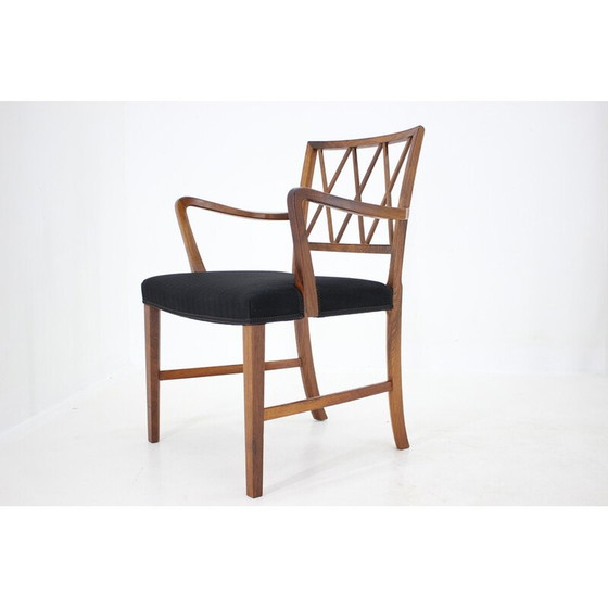 Image 1 of Vintage rozenhouten fauteuil van Ole Wanscher voor Aj Iverson Snedkermester, Denemarken 1960