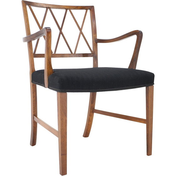 Image 1 of Vintage rozenhouten fauteuil van Ole Wanscher voor Aj Iverson Snedkermester, Denemarken 1960