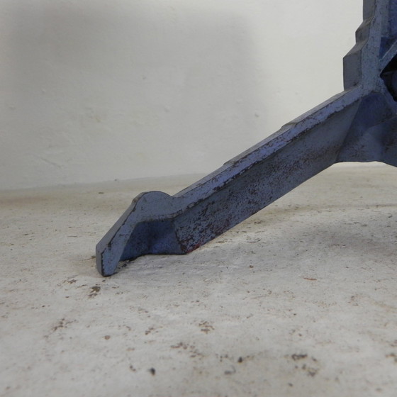 Image 1 of Art Deco Bistrotafel Met Gietijzeren Frame En Grenen Blad, Jaren 30