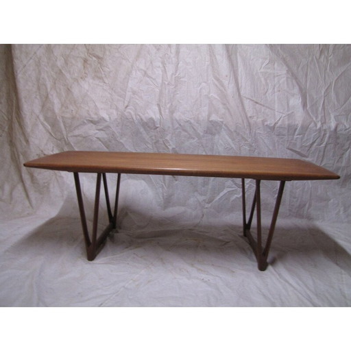 Vintage teakhouten salontafel van E.W. Bach voor Toften Møbelfabrik