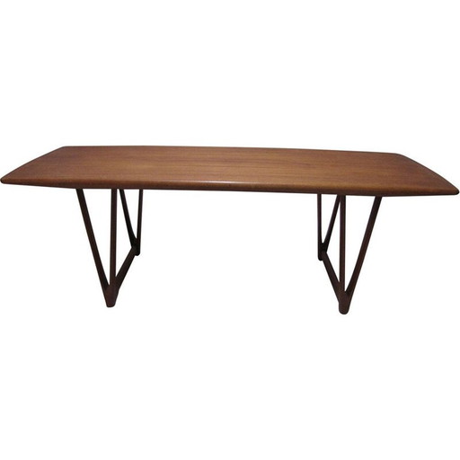 Vintage teakhouten salontafel van E.W. Bach voor Toften Møbelfabrik