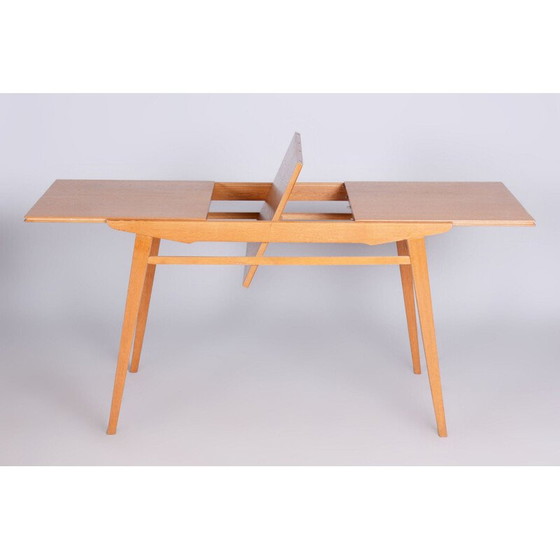 Image 1 of Vintage eikenhouten uitschuifbare tafel, Tsjecho-Slowakije 1950