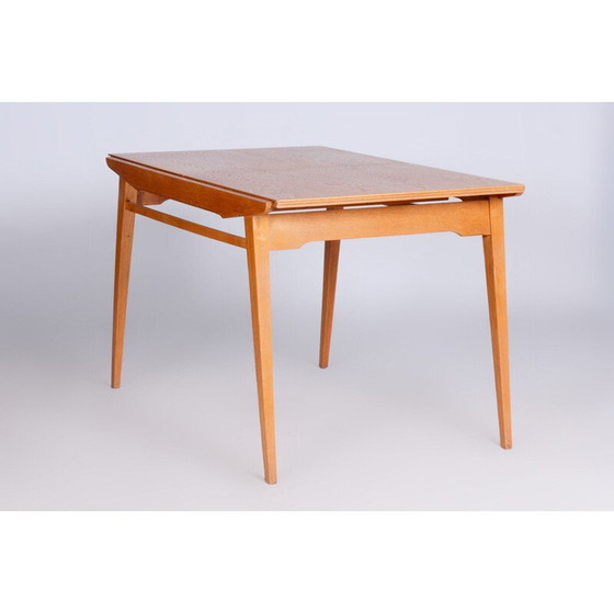 Image 1 of Vintage eikenhouten uitschuifbare tafel, Tsjecho-Slowakije 1950