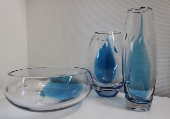 Image 1 of Royal Leerdam Glas trio Essilor van Siem van der Marel