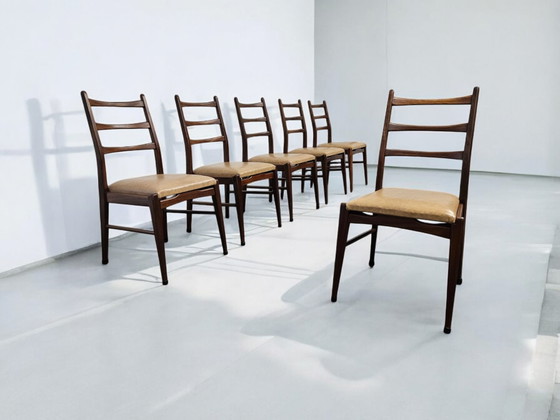 Image 1 of Kopenhagen Chairs (6) Louis Van Teeffelen - Wébé, Dutch 1960