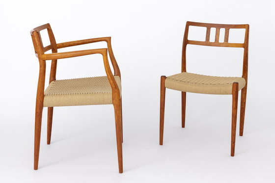 Image 1 of Set 8 + 1 Niels Moller stoelen, model 79, jaren 1960, Deens, Teakhout