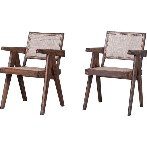 2x Chandigarh vintage bureaustoelen PJ-SI-28-B