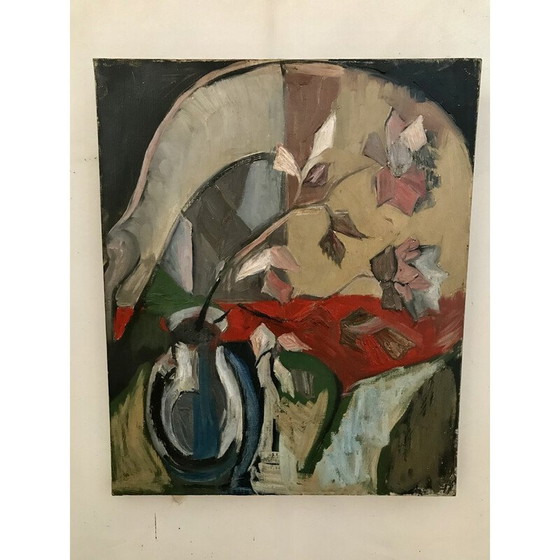 Image 1 of Vintage olieverf op canvas Boeket bloemen