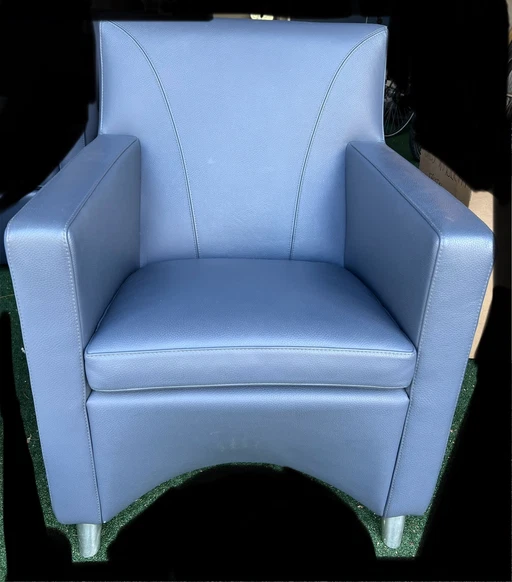 3x Dolcinea fauteuil blauw leer