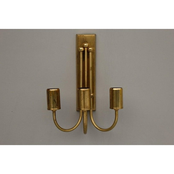 Image 1 of Art Deco vintage messing wandlamp, jaren 1940