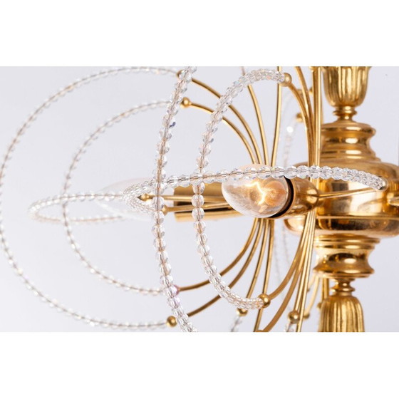 Image 1 of Vintage kroonluchter van verguld glas, 1970-1979