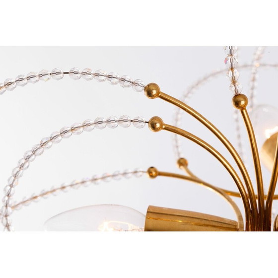 Image 1 of Vintage kroonluchter van verguld glas, 1970-1979