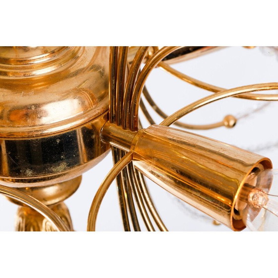 Image 1 of Vintage kroonluchter van verguld glas, 1970-1979