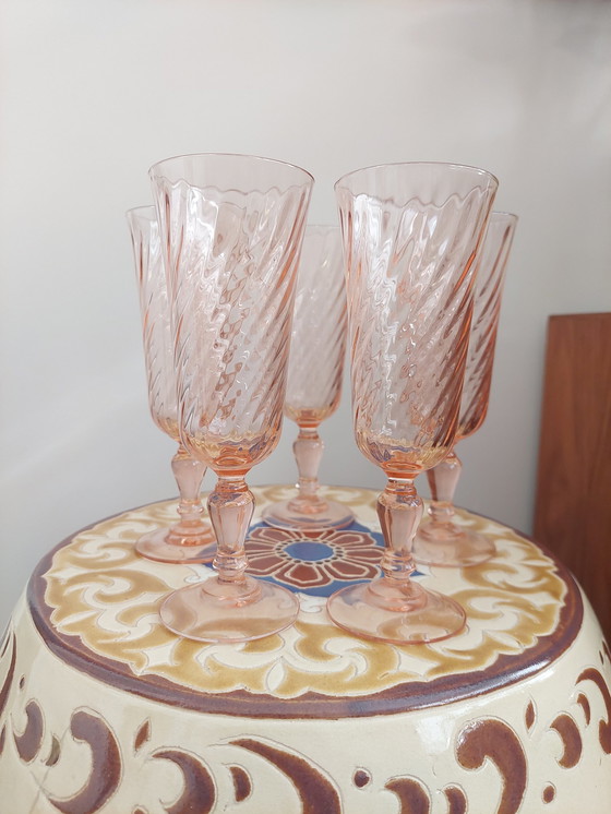 Image 1 of Rosaline Swirl Champagne Flutes