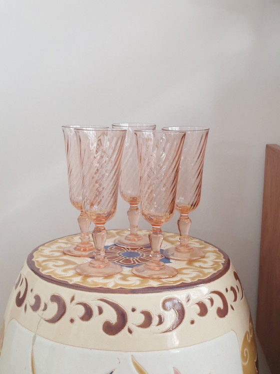 Image 1 of Rosaline Swirl Champagne Flutes