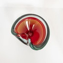 Vintage uitgebreide schaal van muranoglas in blauw en rood glas, Flavio Poli-stijl