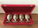 4 x Vintage wijnglazen natuursteen onyx
