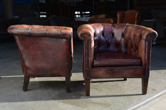 Image 1 of 2x Chesterfield clubfauteuils