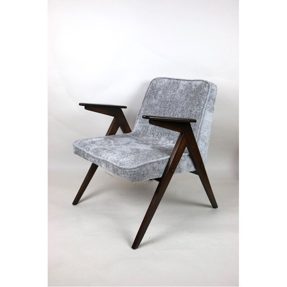 Image 1 of Vintage grijs zilveren Bunny fauteuil van Józef Chierowski, 1970