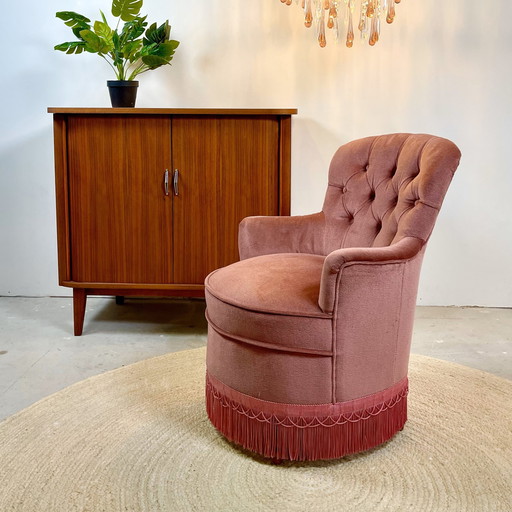 Boudoir Cocktailfauteuil In Oudroze Velvet