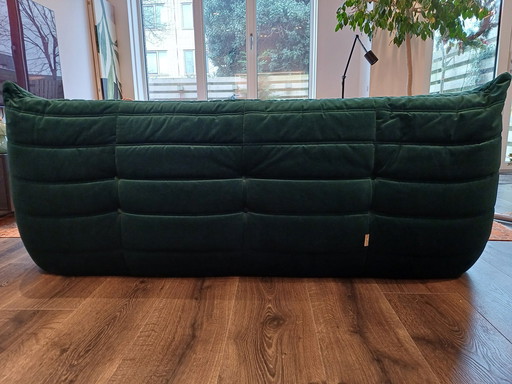 Ligne Roset Bank 3-Zits Donkergroen