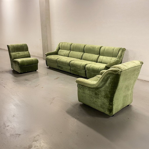 Modulaire Vintage Zitgroep Uit De Jaren '70 (Bank + Clubfauteuil)