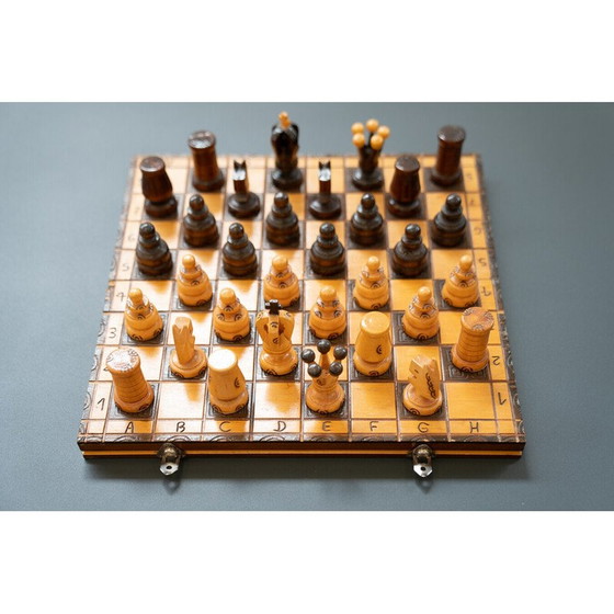 Image 1 of Vintage houten schaakbord, Italië 1960