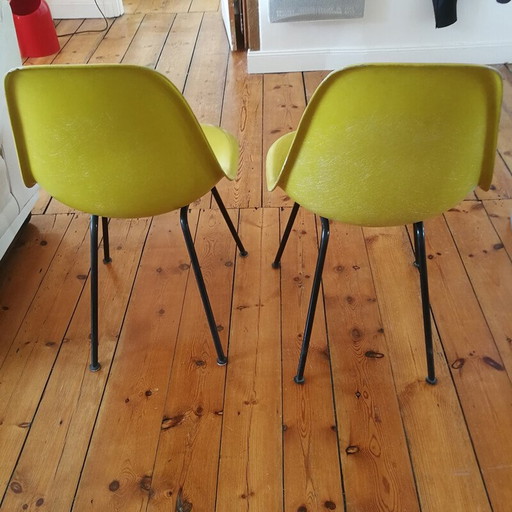 Set van 4 vintage Dsx stoelen van glasvezel van Herman Miller