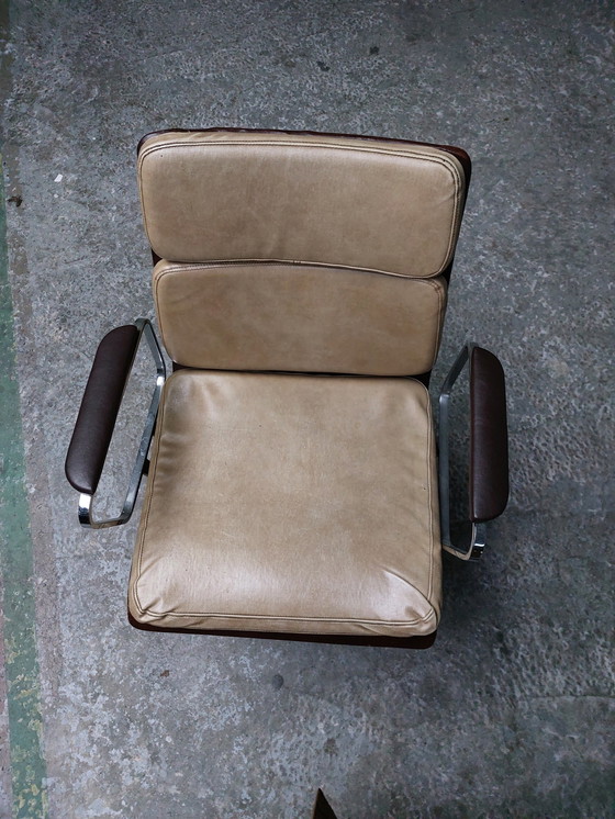 Image 1 of Mid Century Leren Fauteuil