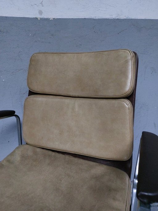 Mid Century Leren Fauteuil