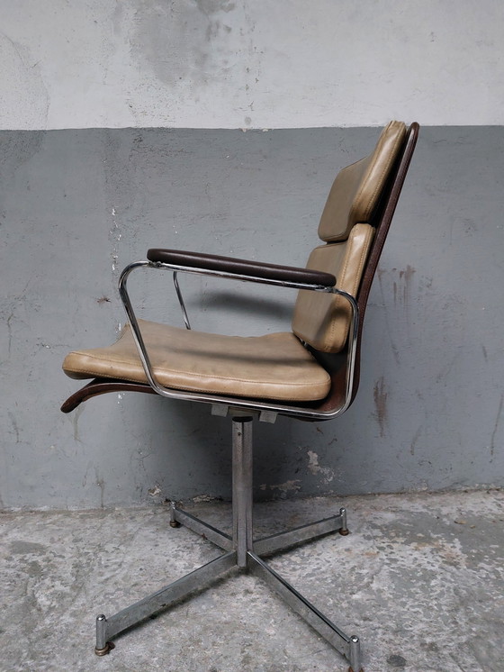 Image 1 of Mid Century Leren Fauteuil