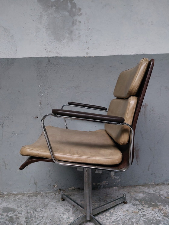 Image 1 of Mid Century Leren Fauteuil