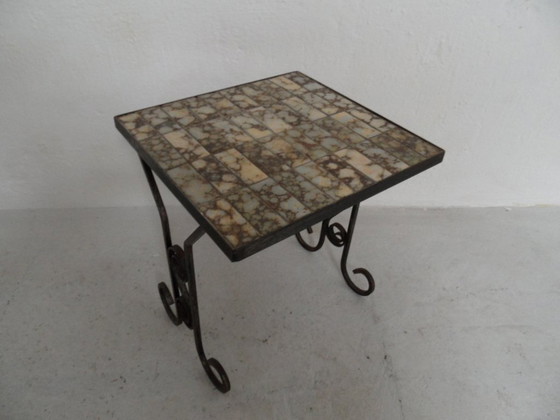 Image 1 of Vintage Bijzet Tafel Met Tegels 1960'S