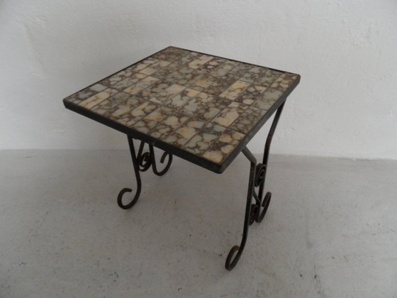 Image 1 of Vintage Bijzet Tafel Met Tegels 1960'S