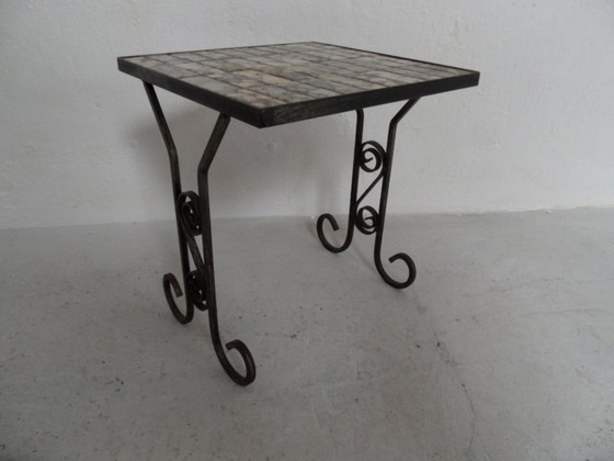 Image 1 of Vintage Bijzet Tafel Met Tegels 1960'S