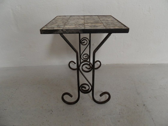 Image 1 of Vintage Bijzet Tafel Met Tegels 1960'S