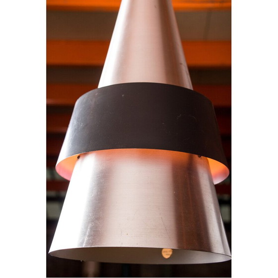Image 1 of Vintage Zénith hanglamp in aluminium en metaal van Jo Hammerborg voor Fog en Mørup, Denemarken 1960