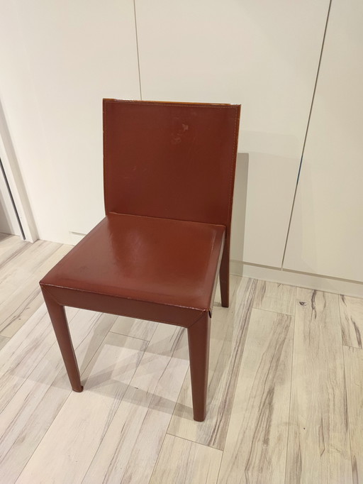 2x Design Italia Corum Leren Stoelen